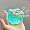 1/2/3/4Pcs 3D Cube Squeeze Toy Stress Anxiety Relief Clear Ocean Shell Cube Sensory Toy Portable
