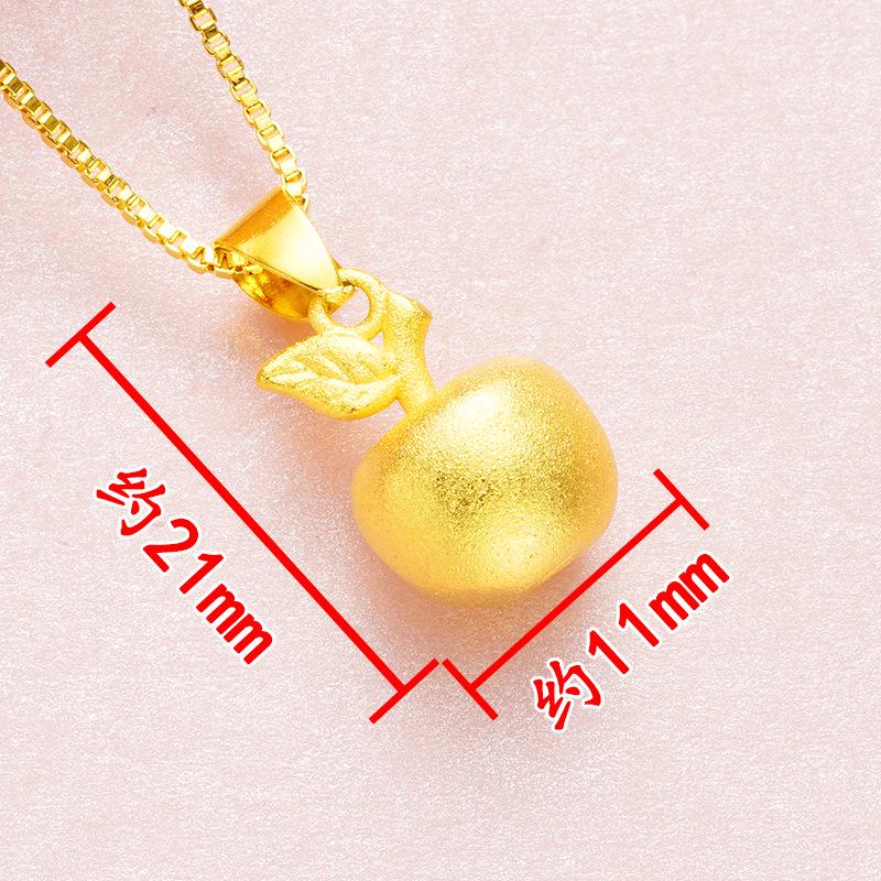24K Gold-Plated Velvet Sand Christmas Apple Solid Pendant - 3D Imitation Hard Gold Peaceful Night Gift