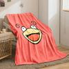 A Cartoon Face with Swirly Ears, Wide Eyes, and an Open Smiling Mouth. for All Seasons Blanket Lunch Break Throw Gift