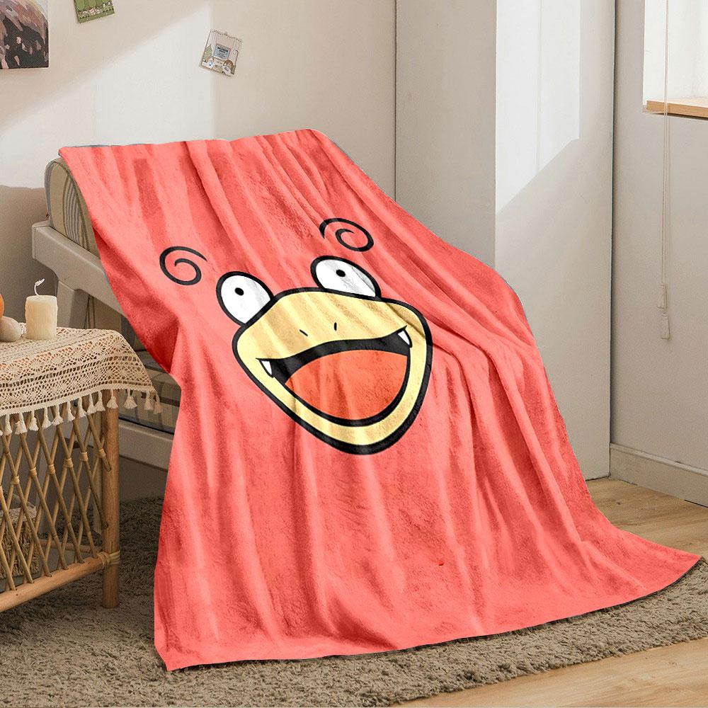 A Cartoon Face with Swirly Ears, Wide Eyes, and an Open Smiling Mouth. for All Seasons Blanket Lunch Break Throw Gift