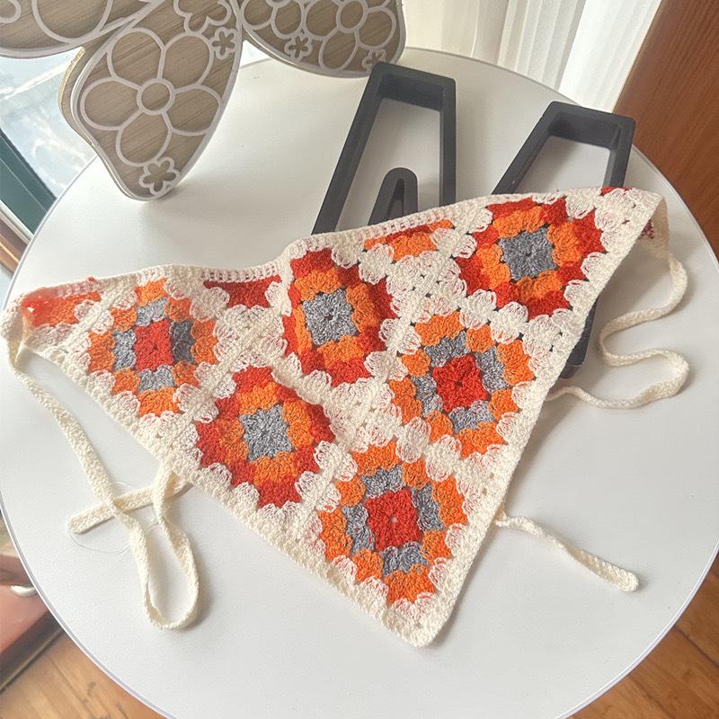 Retro Girly French Lace Triangle Scarf: Versatile Summer Headscarf & Photo Prop