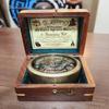 Maritime Brass Sextant Nautical British Army Pocket Box Sextant with Wood Box by Henry Barrow Co London