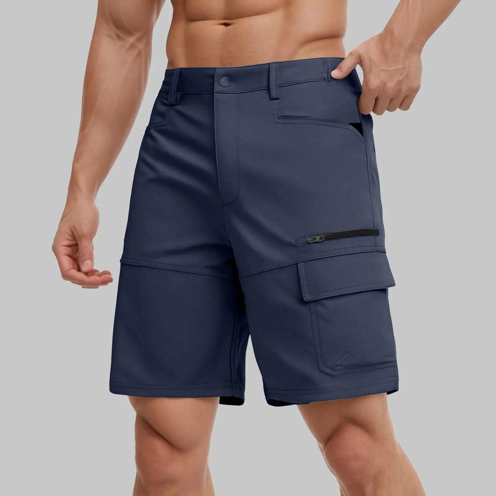 Hiking Cargo Shorts Mens Lightweight Quick-Dry Water-Resistant Short Pants with Multiple-Pockets Summer Shorts for Men