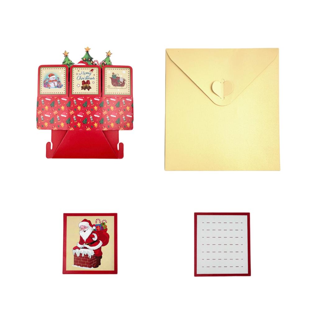 Christmas Santa -up Hexagonal 3D Greeting Card Ornaments
