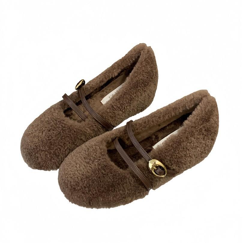 Francouzský večerní vítr křížová přezka pásek Mary Jane bavlněné boty dámské 2025 podzim a zima nové nošení pohodlné a všestranné Mao Mao boty