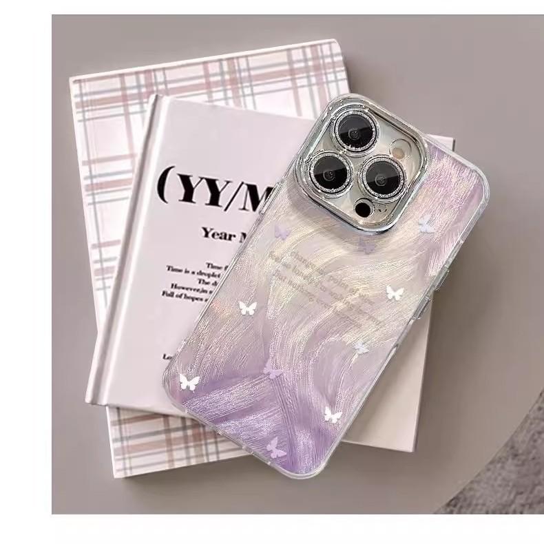 Gradual change butterfly is suitable for Apple 16 mobile phone 15 case 14 protection iPhone13 set 12 silicone all-inclusive 11 anti-drop