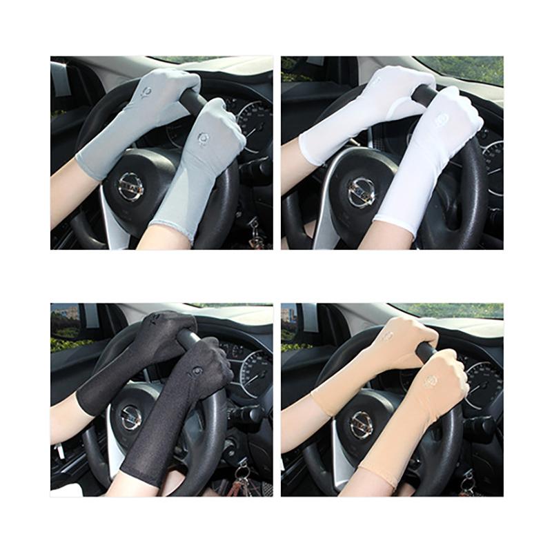 Summer Spring Women Mid-Long Sunscreen Gloves Stretch Anti Uv Slip Resistant Driving Glove Breathable Sun-Protective Sleeve