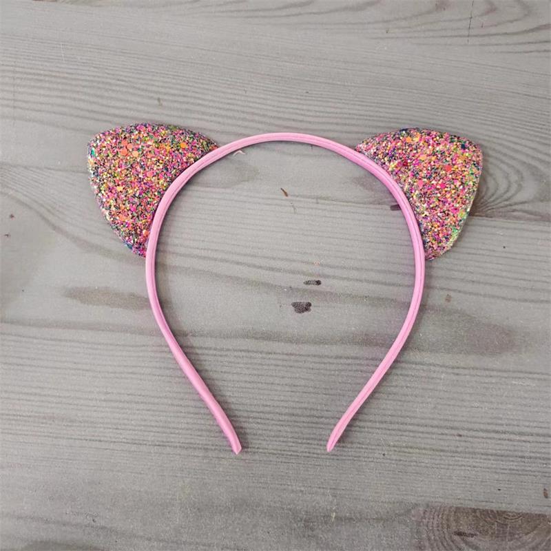 Cartoon Cat Ear Headband for Kids: Cute Scallion Powder Color Hair Accessory