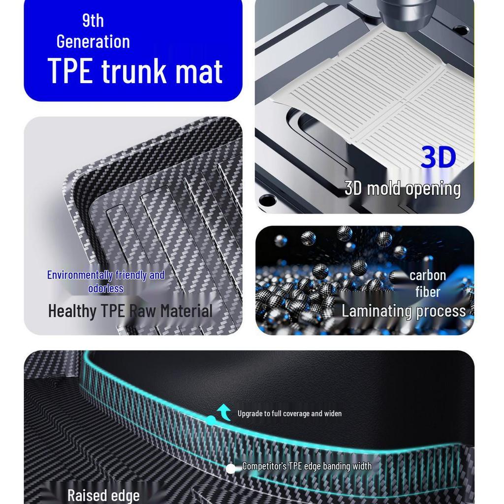 Trunk Mats Compatible with Toyota Camry, RAV4, Corolla, Ruifang, Wildlander, Highlander, and Avalon