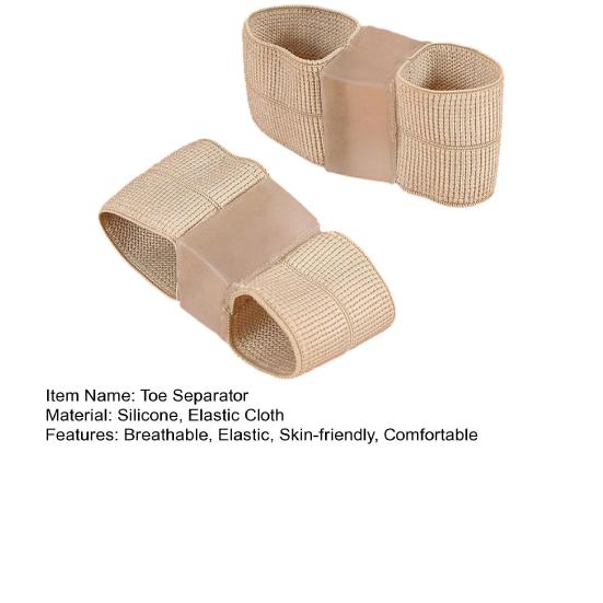 2Pcs Toe Separator Silicone Soft Gel Pedicure Tool for Toe Valgus Overlapping Correction Breathable Elastic Toe Spacer Skin-friendly Foot Care