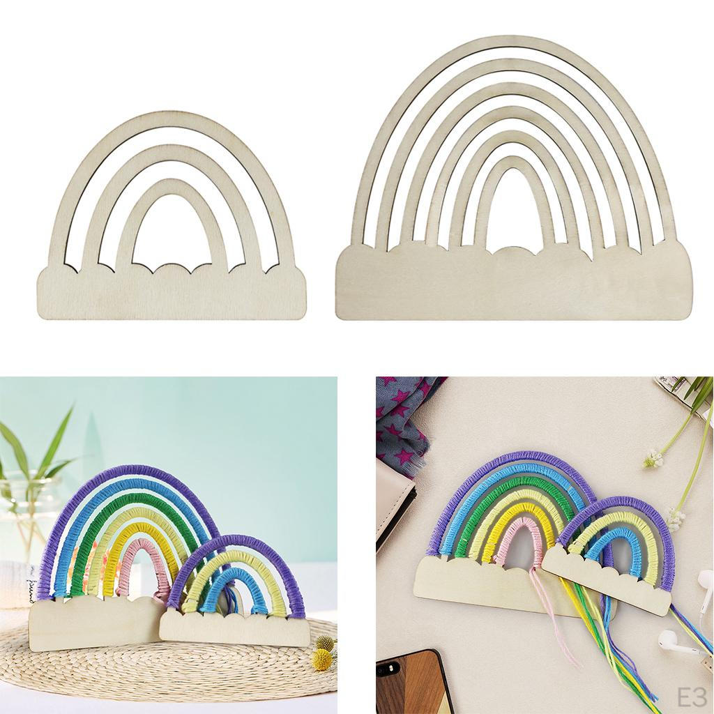 Hand Made Wood Weaving Piece Set DIY Material Kit Wooden Slices Handknitted Projects Ornament for