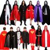 Halloween Costume Adult Child Red Black Cape Male Witch Cape Reaper Vampire