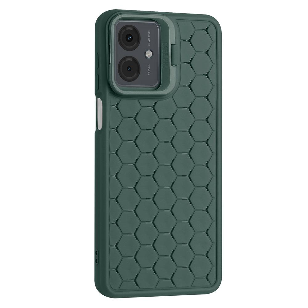 

For Motorola Moto G14 4G Case Heat Dissipation TPU Phone Cover Lens Frame Kickstand Army Green