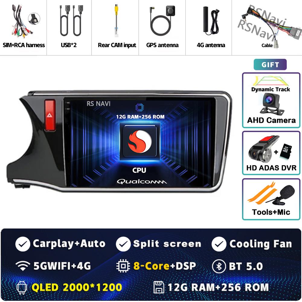 9" Android 14 Carplay Car Radio For HONDA CITY 2015 2016 2017 - 2019 Multimedia Video Player Navigation GPS Stereo 2Din DVD WIFI