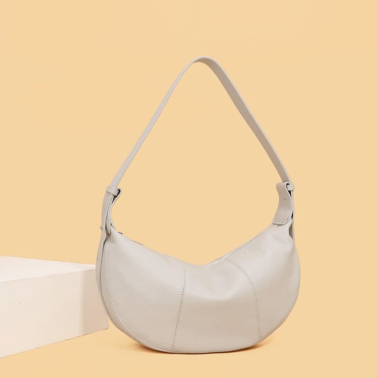 Lychee pattern soft leather crescent armpit bag shoulder women's bag