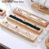 Holz Französischer Samt Futter Ringhalter Ohrringe Armband Display Tablett Rechteckige Form Schmuckschale Mit Schmuck Aufbewahrungsständer