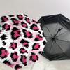 1PC Leopard Print Pink Umbrella-8-Rib Reinforced, Automatic Open, Lightweight & Durable, Cute Fashion Accessory for Outdoor-A1310