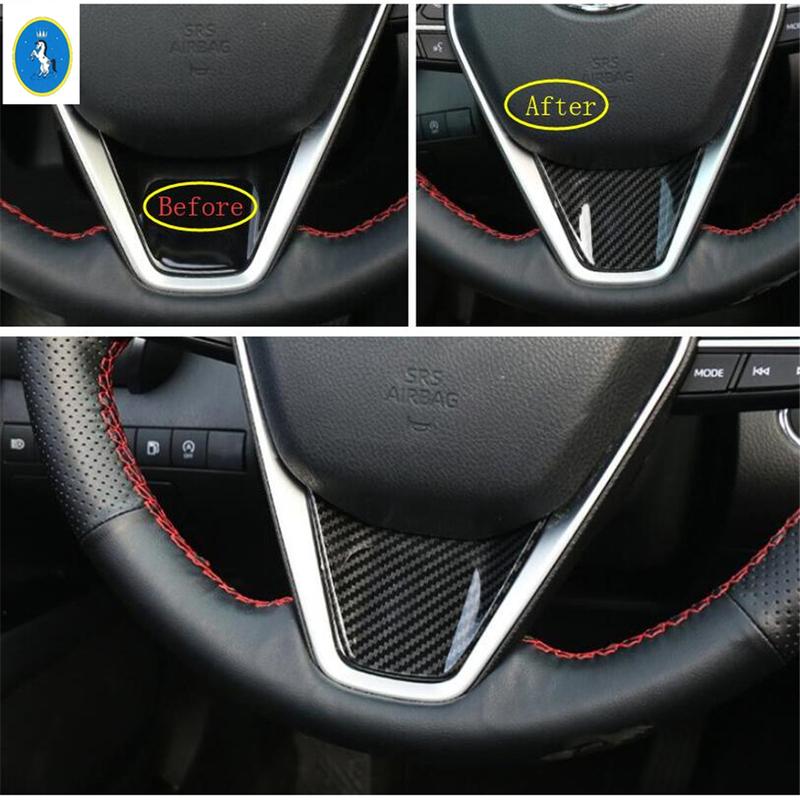 Rearview Mirror / Steering Wheel / Gear Shift Head Cover Kit Trim Fit For Toyota Camry 2018 -  Carbon Fiber Car Accessories