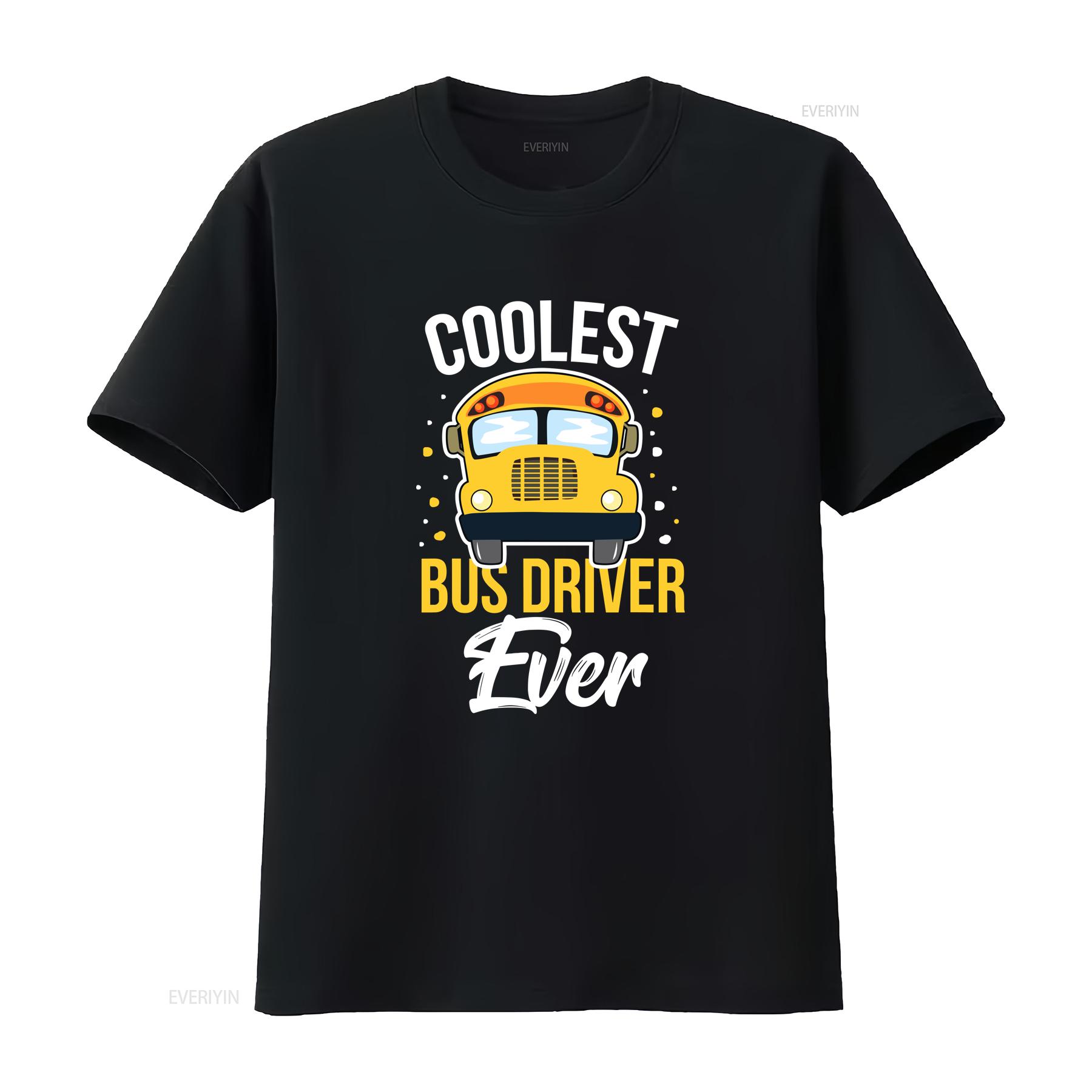 

Coolest Bus Driver Ever School T Shirt vintage Washed designer clothes homme Breathable Versatile Stretched Comfortable 4XL