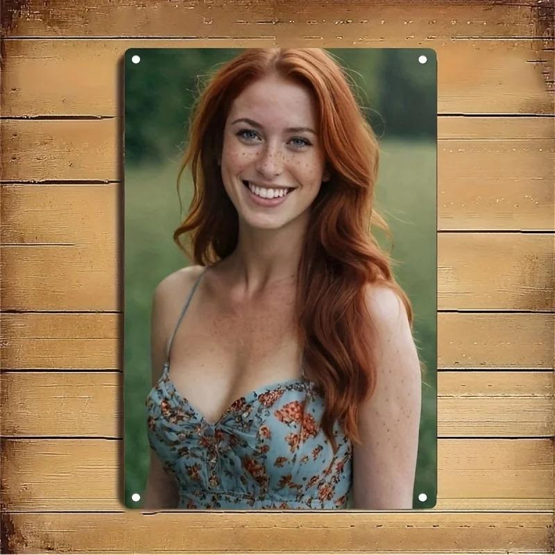 

Iron Wall Decor Metal Sign Plate Women Face Art Home Cafe Bar Wall Art 20x30cm