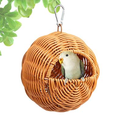 Parakeet Bird House Parrot Nesting Habitat Bird Nest Shelter Breathable Hanging Bird Nest Rattan Bird Nest Bird Sleeping Nest