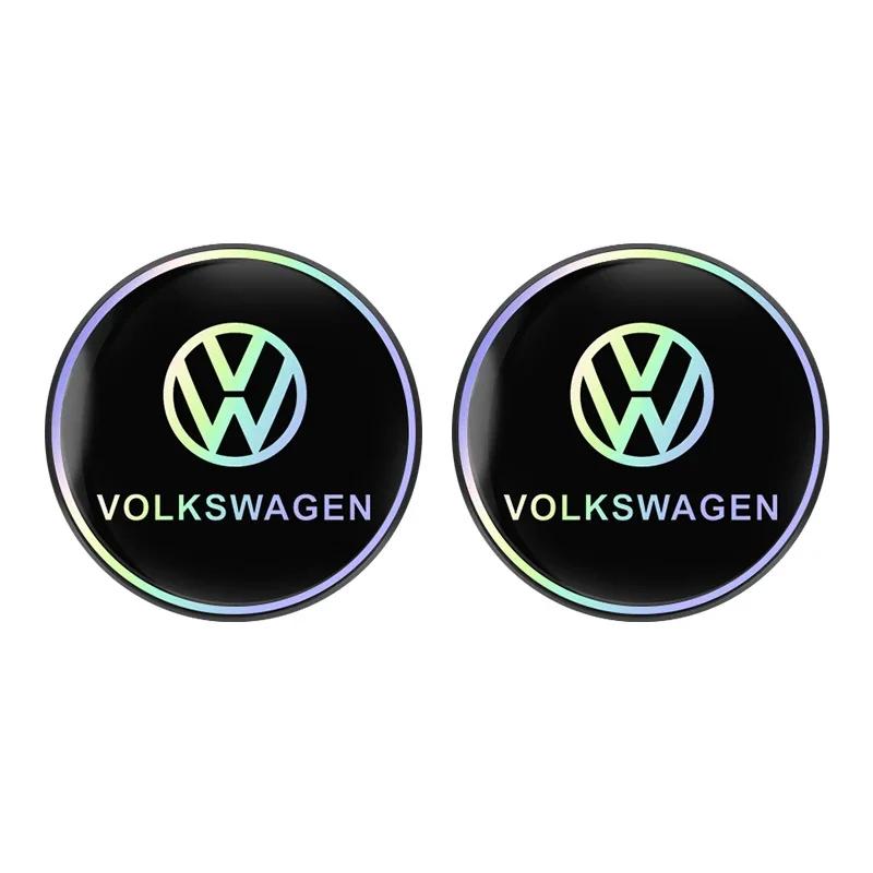 hijk1 2Pcs Silica Gel Car Water Cup Mat Anti Slip Coaster For VW GTI Polo Golf Passat CC Touareg Tiguan Arteon Caddy Taigo ID.7 Beetle