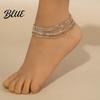 Beach Anklet Women Anklet Sparkling Three-Layer Rhinestone Durable Alloy Adjustable