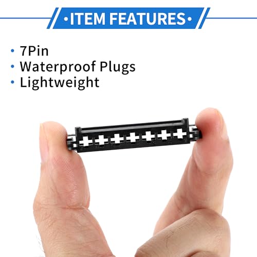 VekAuto 7 Pin Rear Tail Light Connector Plug Kit Waterproof 3.5mm Series Plastic Black Female Wire Terminal Connector for Mercedes Benz C Class W