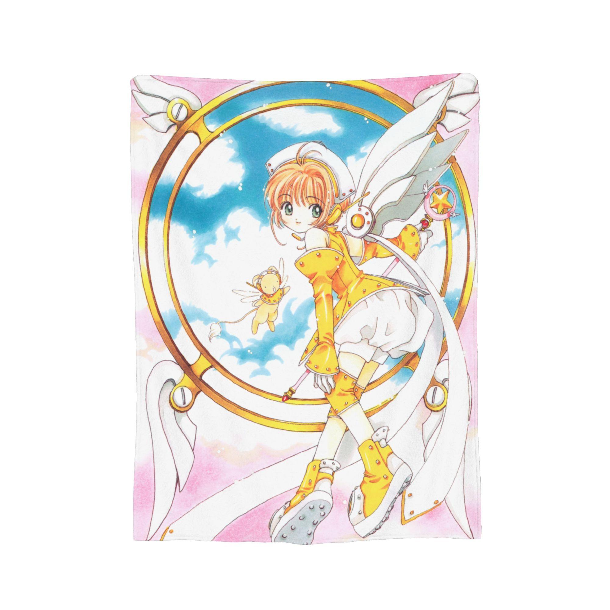 Плед Cardcaptor Sakura с бархатным принтом Многофункциональный теплый плед для кровати, дивана, покрывала 30x40in