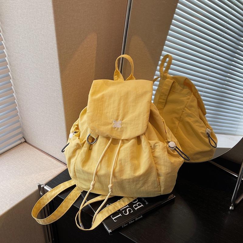 

Дорожный рюкзак женский 2025 новый модный повседневный школьный рюкзак для студентки колледжа легкий клетчатый ручной рюкзак жёлтый
