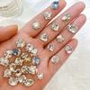 10Pack Rhinestones 3D Nail Art Crystal Rhinestones Nail Tips Decorations Crystal 3D Nails Charm Manicure for Women
