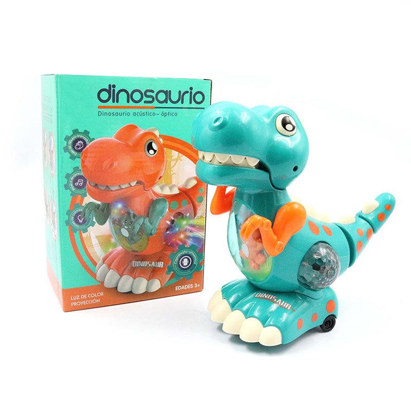 Dinosaur Toy Light Up Musical CrawlingTummy Time Montessori Sensory Interactive Electric Toys for Kids Birthday Gifts
