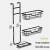 Punch-Free Bathroom Storage: Door & Wall-Mounted Rack for Showers and Washstands