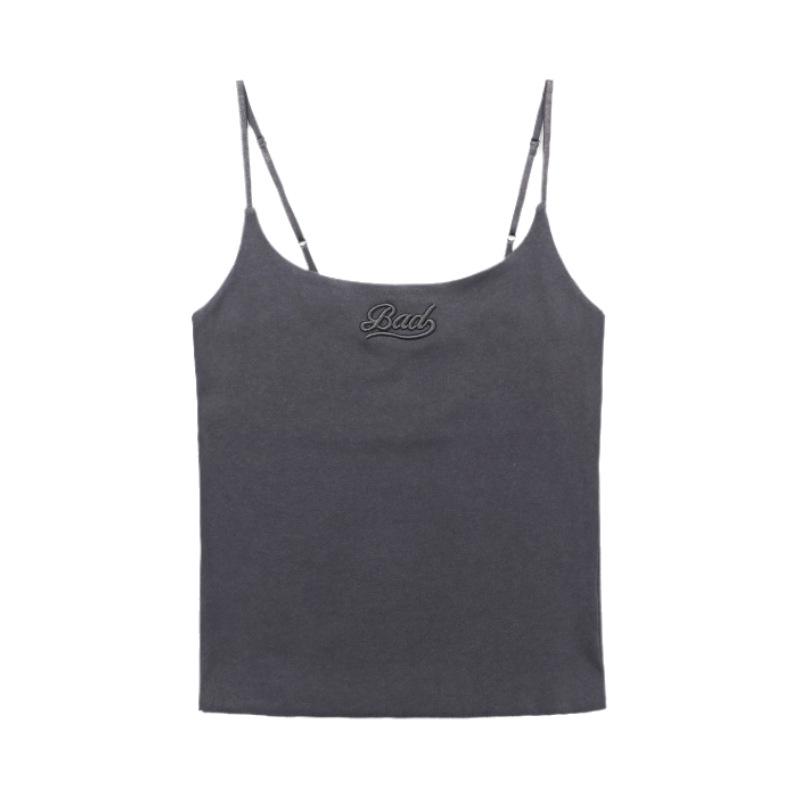 

Корейско-американская острая девушка вышитая облегающая майка для женщин Small