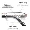 Metal Frame Pochromic Glasses Trendy Business Multifocal Reading Glasses Women Men Half Frame Color Changing Presbyopia