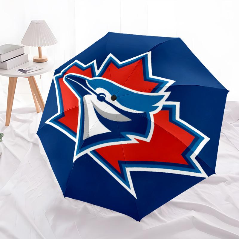1pc Toronto Blue Jays Umbrella, Sun Protection, And UV Shielding. It Has Eight Sturdy Ribs for Outdoor Use And Perfect As a Holiday Gift