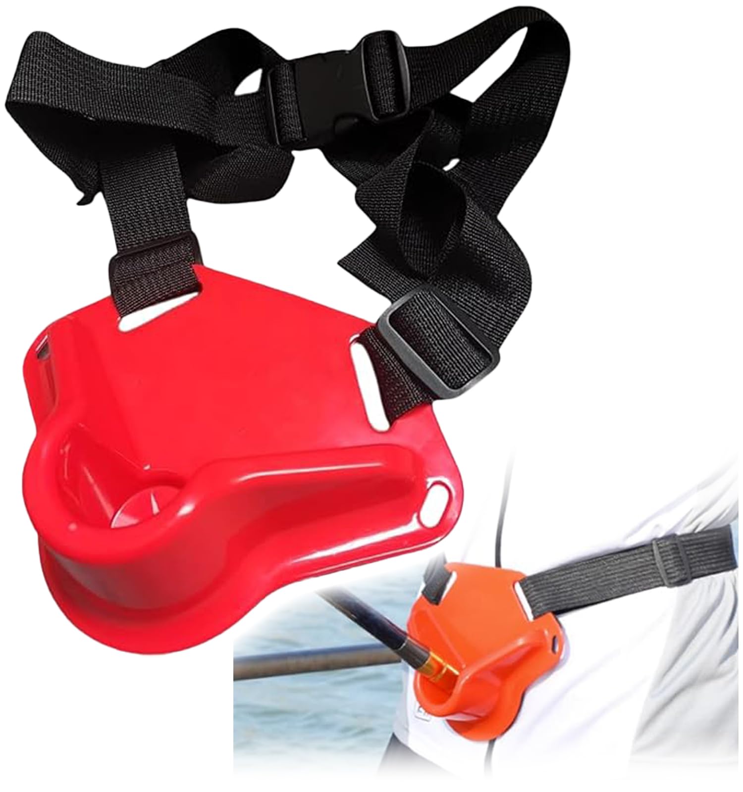 

NYANDELMO Fishing Support Belt, Waistband, Fighting Belt, Reduces Back Pain (Red) ND-0133-R08-RD