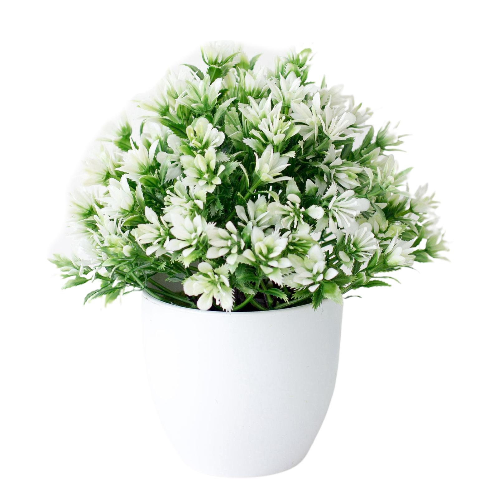 

TDStore Искусственные цветы Реалистичные искусственные пластиковые искусственные цветы в горшках для домашнего декора белый