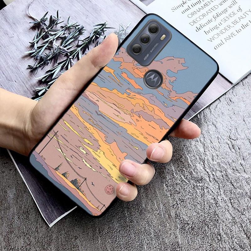 Husă de telefon Anime Scenery Sky Landscape pentru Moto Edge 50 40 Pro Edge 40 30 Ultra Neo Fusion G Power G Stylus G Play E32 E20 E40