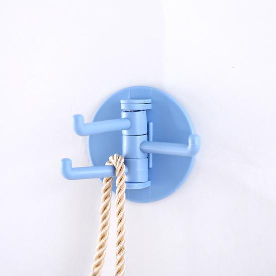 12PCS Wall Hooks, with 3-Branch Rotating Design, Self-Adhesive Waterproof Organizer, Strong Load-Bearing Hooks for Bathroom Kitchen