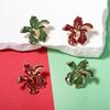Vintage Floral Alloy Stud Earrings - European & American Christmas Trend for Women