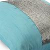 The HomeCentric Blauer Kissenbezug mit Metallic-Perlen, glitzernder Glitzer-Kissenbezug, Seidenkissenbezug, Kissenbezug, einfarbig, Ostern – Aqua Center