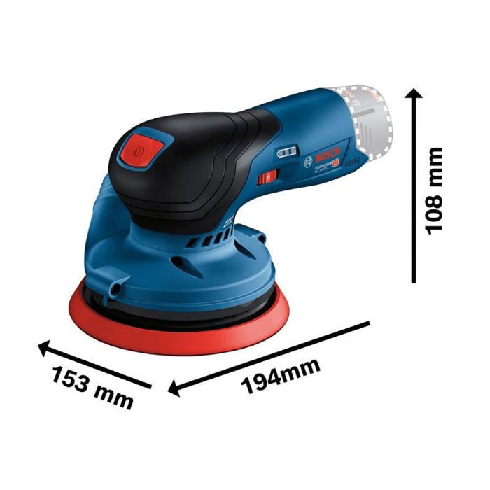 Ponceuse excentrique 12v gex 12v-125 (sans batterie ni chargeur) + coffret l-boxx - bosch - 0601372100