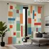 2pc Contemporary Abstract Geometric Print Curtains for Living Room Modern Home Decor Window Drapes Panel Blinds