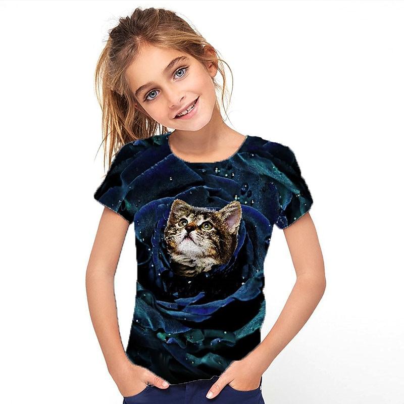 Summer T-Shirt Short Sleeved Energetic Sports Fashion Children Aged 3-12 Outdoor Leisure Daily