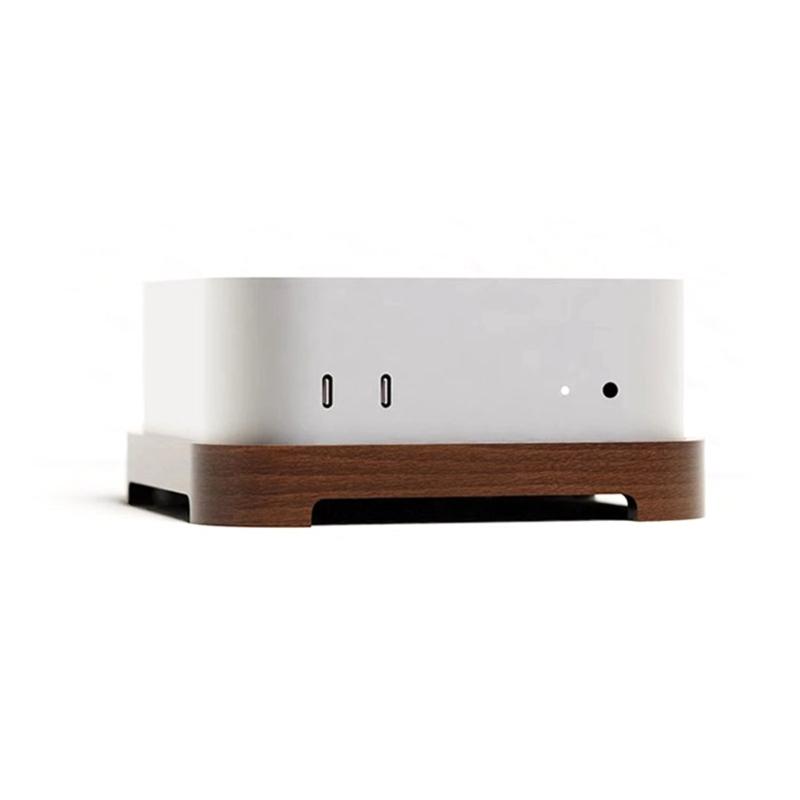 Ergonomic Wooden Stand Desktop Cooling Holder for Mini Computer Enhancing Aesthetics and Providing Stable Support