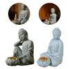 Klidní Buddhové Kamenná socha s držákem na čajovou svíčku a kadidlo Meditační sedící Buddha Soška Figurka Dekorace