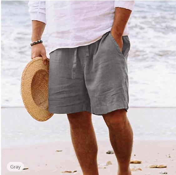 

Mens Cotton Solid Color Beach Short Summer Lightweight Pants Outdoor Large Breathable Short Homme XS сірий