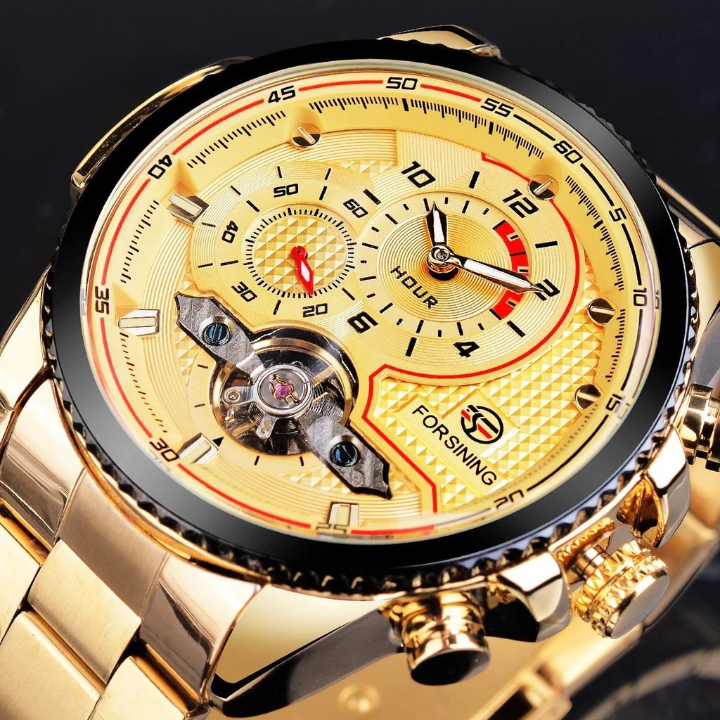 Mechanische Uhr Multifunktionale Herren Modische und lässige Schwungrad Vollautomatische Mechanische Uhr