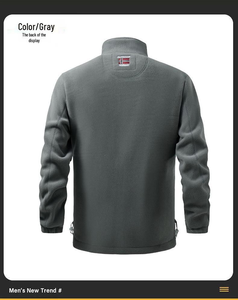 Men's Fleece-Lined Jacket: Warm, Thick, Autumn & Winter Outdoor Sports Coat for Couples.